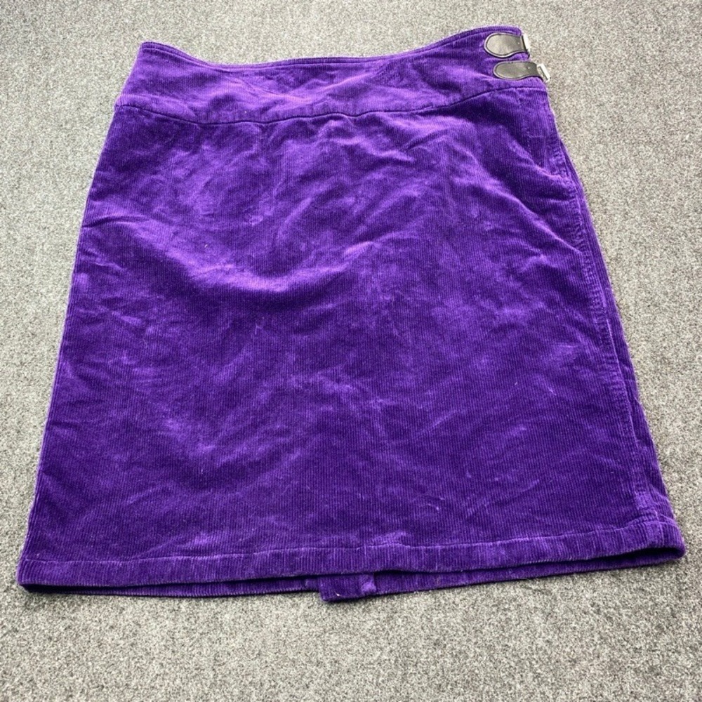 American Living Skirt Women 10 Purple Corduroy A-Line Side Buckle Mini